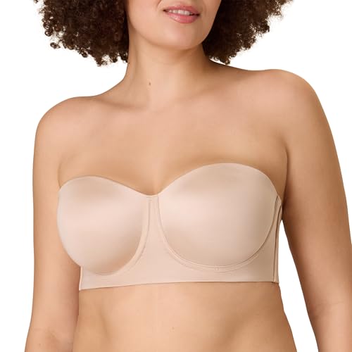 Playtex Women's Strapless Underwire, Stay-Put Grip, Plus Size Bras Available, Convertible, Smoothing, TruSUPPORT, Almond