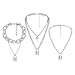 Produktbild Create idea 3 Stück Lock Key Anhänger Halskette Silber geschichtet Vorhängeschloss Anhänger Mode Lange Punk Kette Multilayer Chunky Choker für Frauen Männer