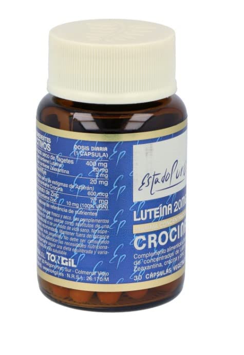 Tongil Luteina 20mg, Crocina Estado Puro - 30 Cápsulas (Pack 3 und.)