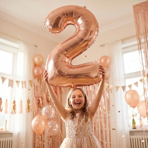 Image of YPSelected 32 Inch Large Foil Helium Number Balloon Birthday Wedding Party 0-9 (Orange, 2)