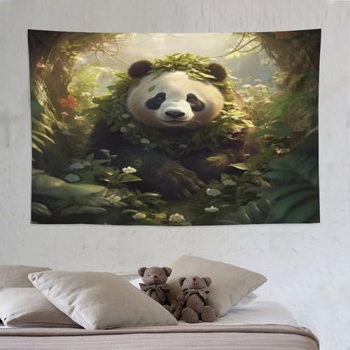 Tapis mural Panda 3D tenture murale salon décoration esthétique chambre grand format 150x230