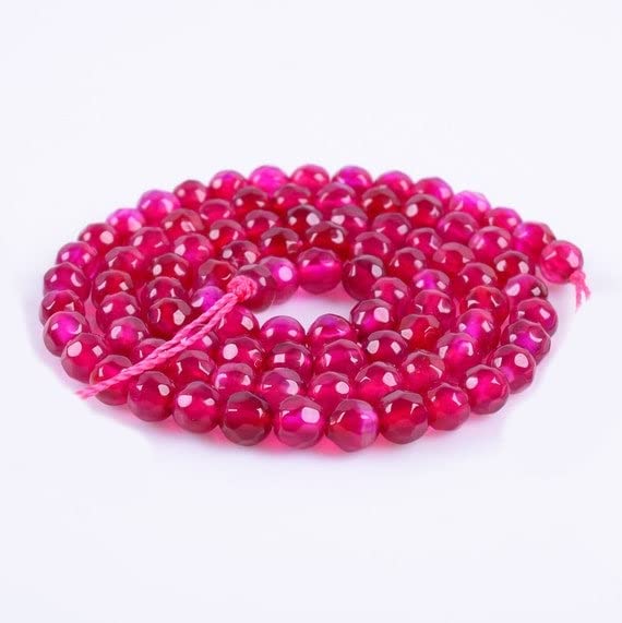 Agate rose facettée 4mm perles rondes éclatantes pour bijoux fait main