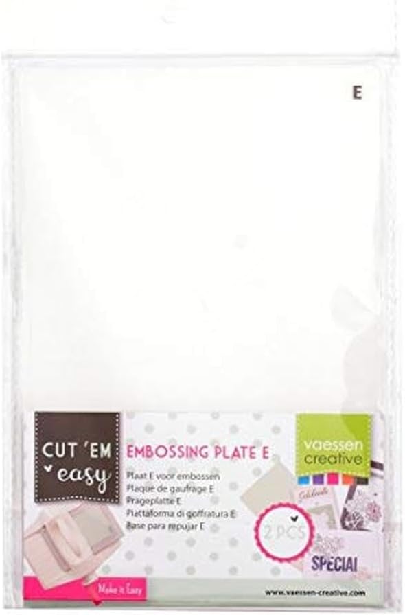 Vaessen Creative ÑEm Easy E Set of 2, Spare Plates A5 Large Die Cutting and Embossing Machine, Transparent