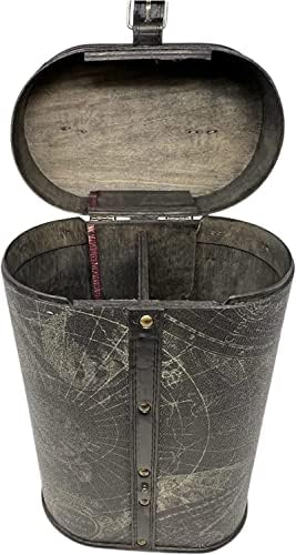 Wooden Wine Gift Box 2 Bottle Carrier Vintage Leather Storage Holder Carrying Case with Handle Champagne Whisky Metal Latch Closure