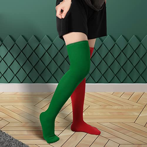 Image of KINBOM 1 Pair Thigh High Socks, Cotton Soft Knee High Long Stockings Women Leg Warmers for Wednesday Christmas Cosplay