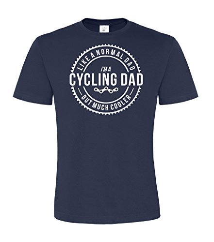 T-shirt Edward Sinclair Cycling Dad haut bleu marine pour homme taille S manches courtes