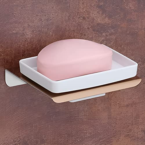 Image of Plantex Stainless Steel with ABS Material Soap Holder for Bathroom /Wall Mounted Soap Holder /Bathroom Accessories - (Rose Gold Finish)
