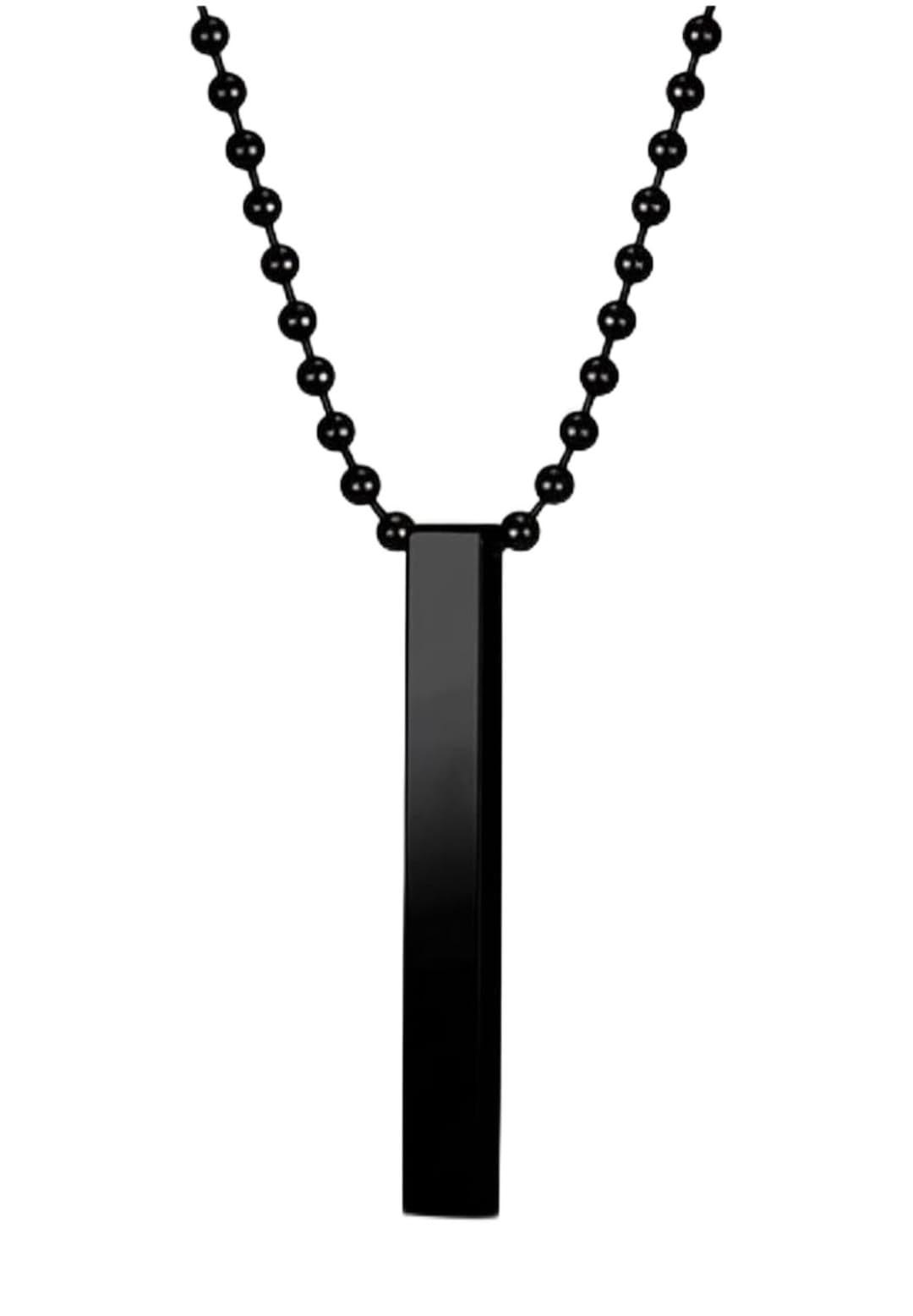 Vertical Bar Pendant Necklace with Ball Chain, Stainless Steel, Men's Jewellery | Modern Simple Jewelry | Stylish Daily Wear Necklace | Gift for Men & Boys-image-36
