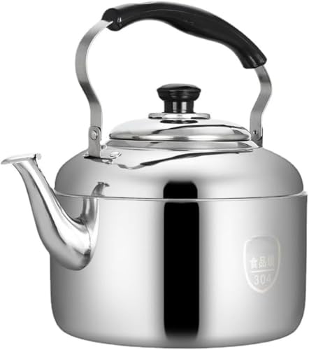 やかん 304ステンレス鋼のティーケト 4L/5L/6L/7L/8L/10L/12L 笛ふきケットル お洒落 笛吹タイプ 大容量 お湯 沸かす 広口 ガス火IHオール熱源対応 ティーケトルストーブトップ (6L) (10L)