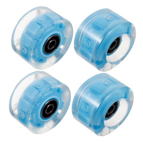 BESPORTBLE 4pcs Glowing Roller Skating Wheels for Inline Skates with High Precision Bearings Smooth Sliding Experience for Indoor and Outdoor Sports