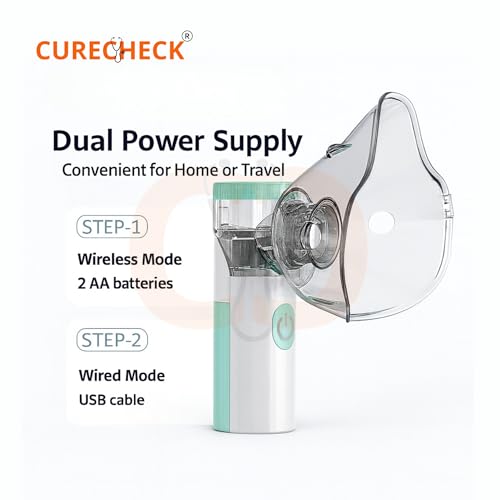 Image of Portable Mesh Nebulizer | Humidifier for Baby & Adults | Handheld Personal Nebulizer | Powerful Flow | Travel Friendly | Lightweight | Batteries & USB Included