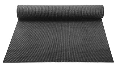 YogaAccessories 1/8'' Lightweight Classic Yoga Mat and Exercise Pad - Black