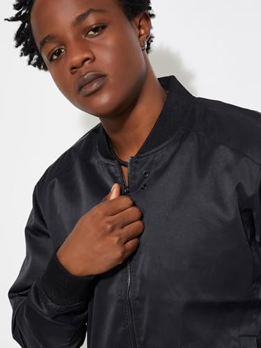 Image of Max Men Polyester Standard Length URB N Solid Bomber Jacket