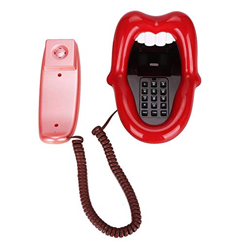Teléfono fijo con cable rojo diseño original miniatura 6