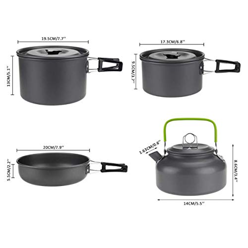 image for Bisgear Camping Cookware Mess Kit Family Set, Backpacking Cooking Bow
