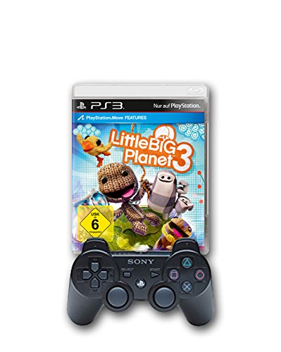 PlayStation 3 - DualShock 3 Wireless Controller, schwarz + Little Big Planet 3