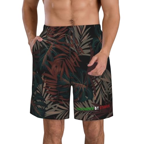 Surrounded by Stunads Men's Casual Board Shorts Swim Trunks Beach Golf Short Swimwear Bathing Suits