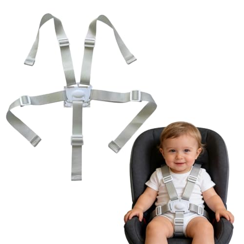 Sangle de Sécurité pour Chaise Haute, Harnais Chaise Haute Bebe,Harnais 5 Points pour Poussette,harnais de sécurité 5 points pour enfants convertibles pour Chaises Hautes, Sièges et Transat Bebe