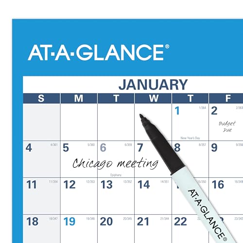 Calendrier 2026 effaçable à sec AT-A-GLANCE 122x81cm grand format horizontal