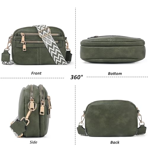 Image of TANTOMI Crossbody Bags for Women, 6-Pockets Cross Body Purse, Vegan Leather Handbags Shoulder Bag for Travel, Gifts for Women