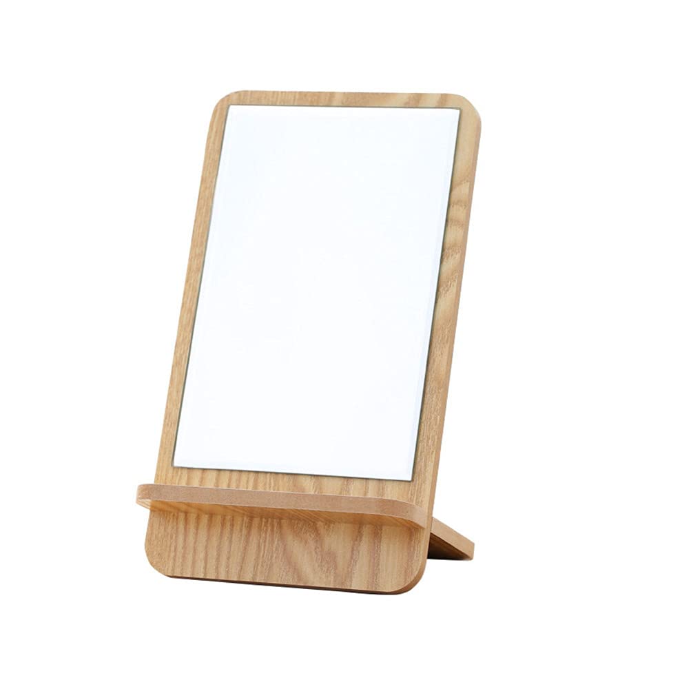 Beaupretty 1pc Assemble The Wooden Mirror Wood Table Mirror Wood Mirror Wooden Vanity Mirrors Wooden Tabletop Mirror Small Mirror Tabletop Vanity Makeup Mirror Cosmetic Simple Aluminum Mirror