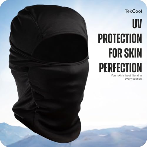 Image of TEKCOOL Full Face Helmet Mask for Bikers in Riding UV Protected, Balaclava, Black Mask for Bike Riding and Cycling Accessories for Men & Women