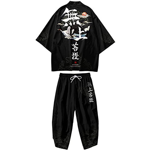Kimono japonés para hombre con estampado ideal para un look casual de verano en talla XXXL