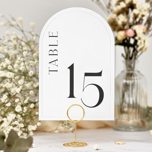 Minimalist Arch Wedding Table Numbers 1-20 with Head Table - 4x6 Inch...