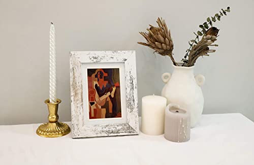 Anfoto Photo Picture Frame 8X10, White -Wood Grain Style #TOP2
