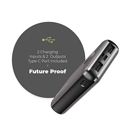 Image of UltraProlink UM0101 Boost Mini 10000mah Li-Polymer Power Bank with 2 inputs & 2 outputs 10.2W Fast Charging(Black)