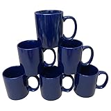 doriantrade Kaffeebecher Groß 6 Stück Blau Dunkelblau Tassen 300ml Kaffee Becher Tasse 6er Set