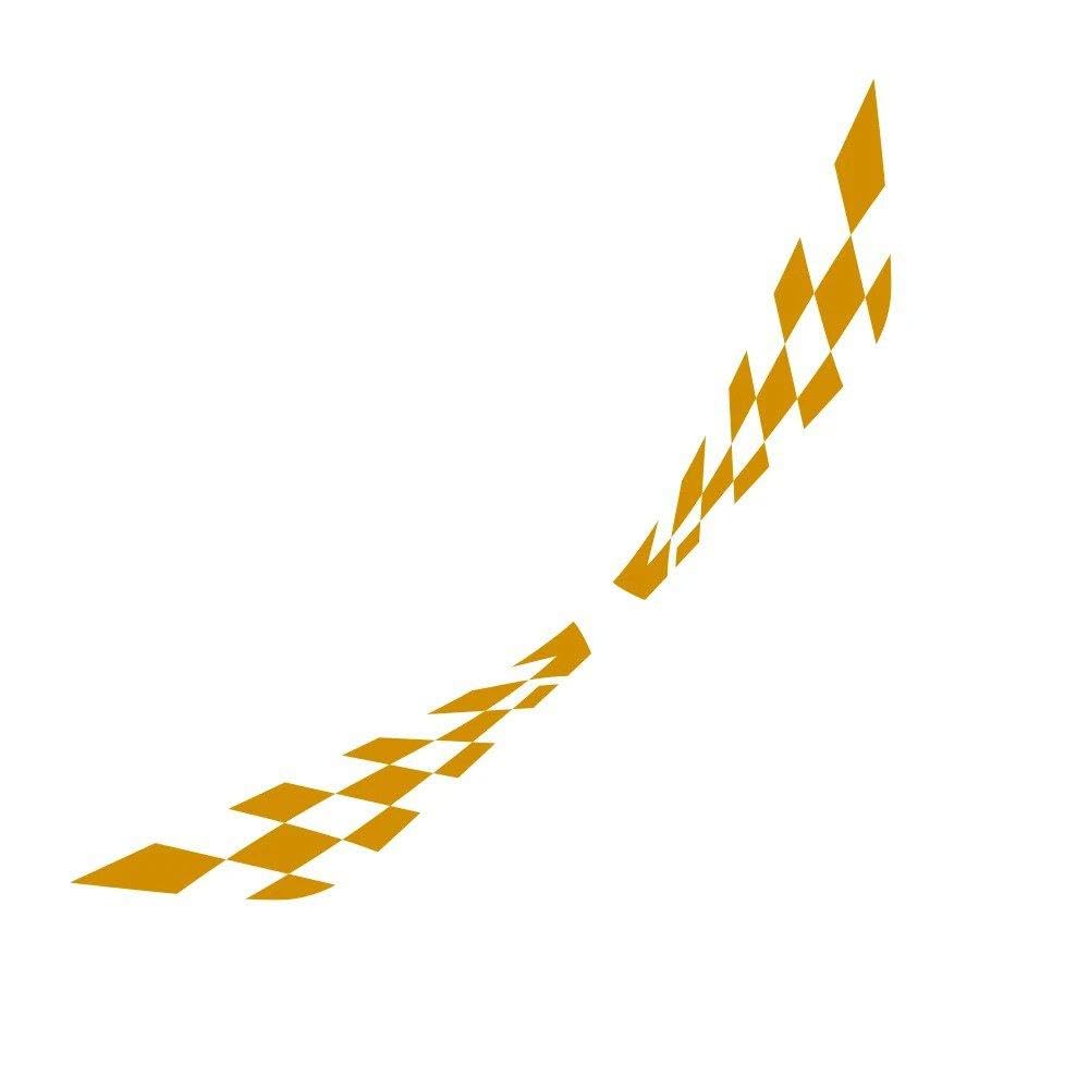 Dabhuoc Matt Gold 2Pcs Car Door Side Lattice Vinyl Film Stickers Racing Auto Body Decor Decal Accessories(Matt Gold)