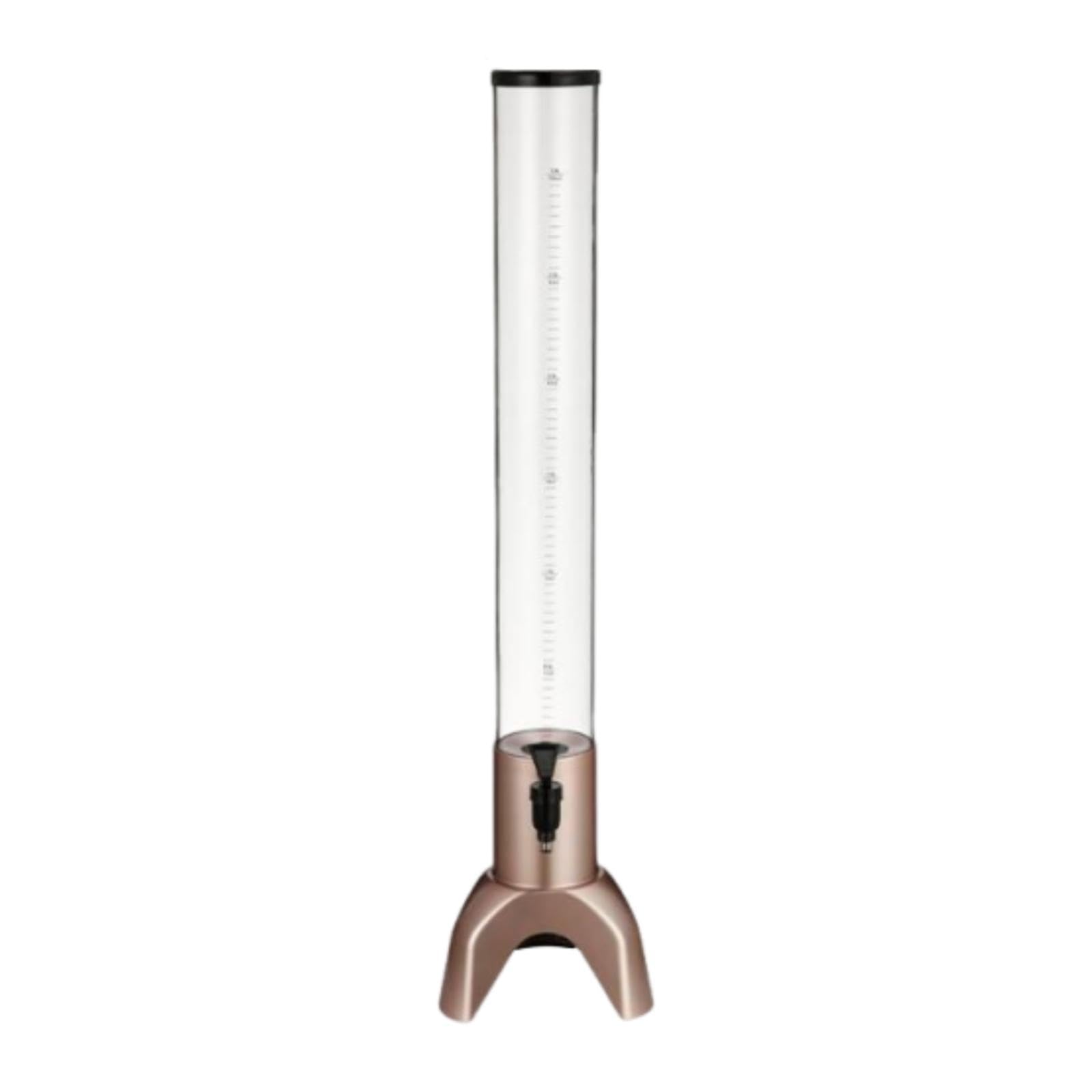 Torre Dispensadora de Cerveza con Indicador de Nivel de Líquido Claro Y Grifo Práctico, Fabricada con Material PC Y PP para Fiestas de Cumple, Oro Rosa 3l, Individual