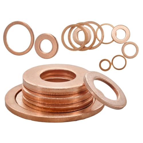Mdingbao-シールワッシャー M5 M6 M8 M10 M12 M14 M16 M18 M20 M22 M24 Solid Copper Oil Plugs Washer O-ring Gasket Sump Flat Sealing Spacers