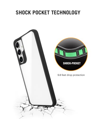 Image of DailyObjects Case for Samsung Galaxy S24 Plus, Drop Protection Polycarbonate Black Hybrid Slim Shockproof Back Cover