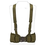 SINAIRSOFT Tactical Waist Belt with X-Shaped Suspenders Free Straps Airsoft Combat Padded Molle Belt (Army Green)