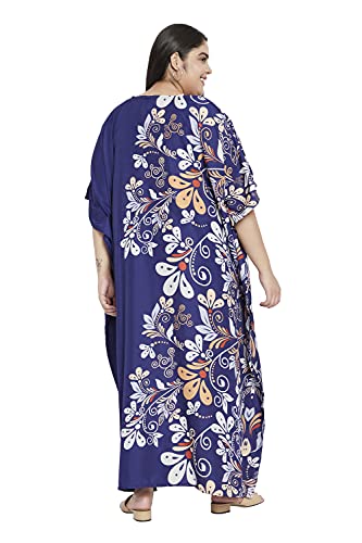 Image of Oussum Women Long Maxi Plus Size Polyester Kaftan Gown, Womens Kaftan Dresses Lounge Resort Wear, Plus Size Kaftan