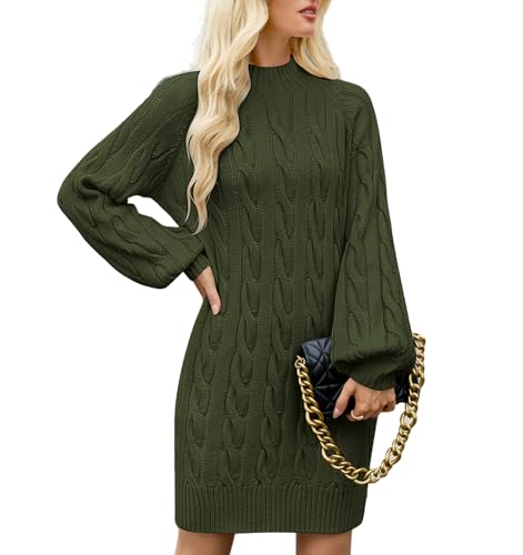 Sweater Dress for Women 2025 Fall Long Sleeve Crewneck Knit Mini Dress Casual Pullover Oversized Sweaters Dresses