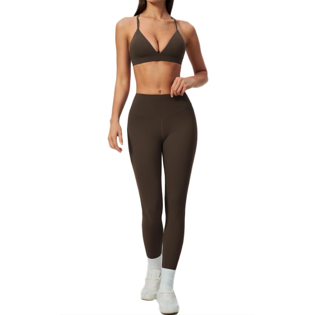Reggiseno Sport Coppa Triangolare + Leggings Yoga Vita Alta