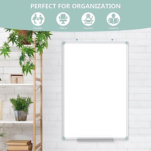 Lockways Magnetic Dry Erase Board, 36 X 24 Inch Magnetic Whiteboard White Board, 1 Dry Erase Markers, 2 Magnets For School, Home, Office #TOP2