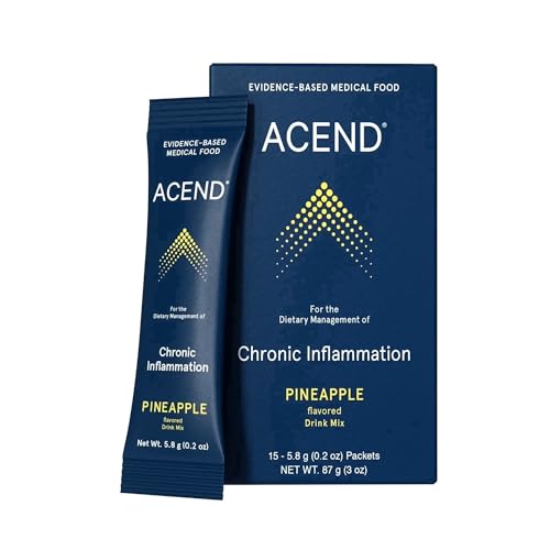 ACEND Medical Food Drink Mix Packets - Inflammation Support Supplement, Vitamin Drink w/Probiotics & Electrolytes, Non-GMO, Gluten-Free, Sugar-Free Pineapple Flavor - 5.8g Packets (15 Doses)
