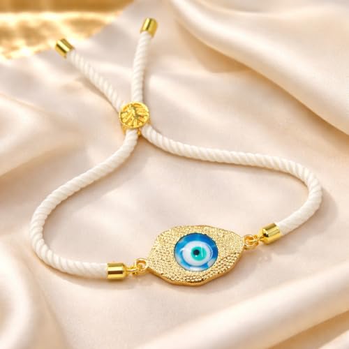 Image of CraftVatika Evil Eye Blue Bracelet for Women Daily Use, Infinity Shape Cubic Zirconia Diamond Bracelet for Women Jewelry for Gift, Adjustable Charm Bracelet Aesthetic Accessories Jewellery friendship
