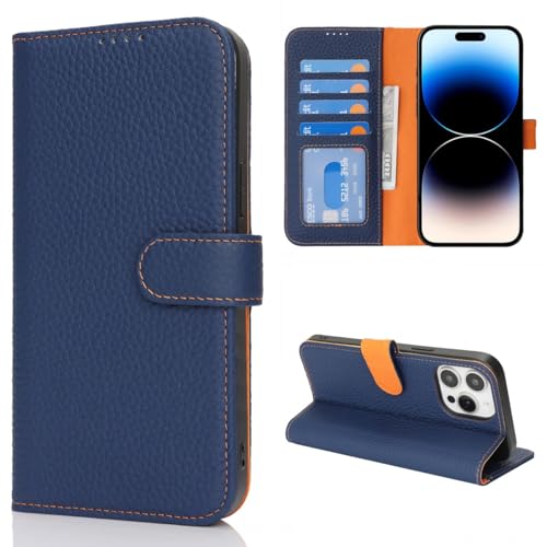 Coque iPhone 14 Pro portefeuille cuir Cavor anti-perte cartes