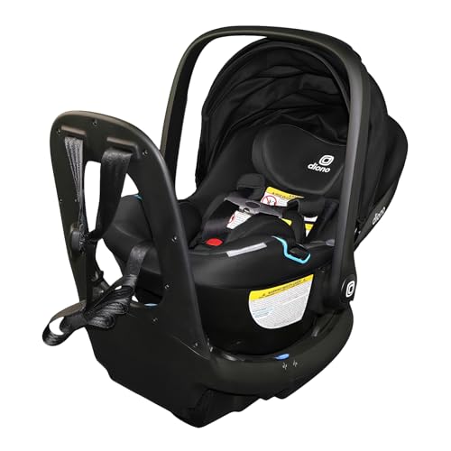 Diono LiteClik30 RXT SafePlus Infant Car Seat and Base, Rear-Facing for Infants 4-30lbs, SafePlus Engineering, with Infant Insert, UPF 50+ Sunshade (Black Storm)