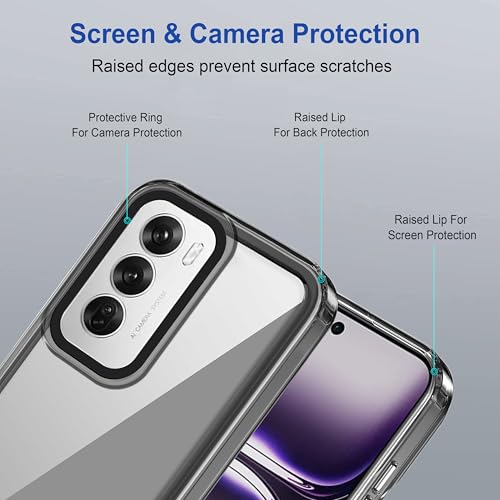 Image of Zapcase Back Case Cover for Oppo Reno 12 Pro 5G | Compatible for Oppo Reno 12 Pro 5G Back Cover | Case Cover with Camera Protection | (TPU + PC | Translucent Black)