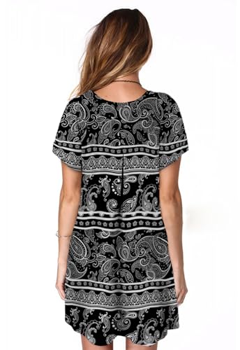 Image of Alaster Women's Casual Summer T Shirt Dress Loose Short Sleeve Tunic Dress with Pocket for Women