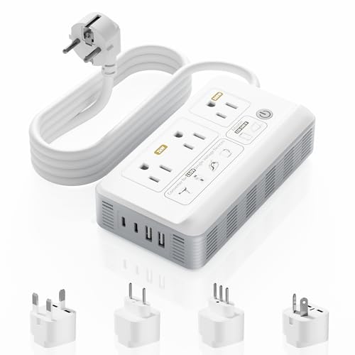 Mapambo 2000W Voltage Converter US to Europe, 7 in 1 Converter for European Travel for Hair Dryer, Kettles, Coffee Makers and etc. 220v to 110v Converter for International Travels (White)