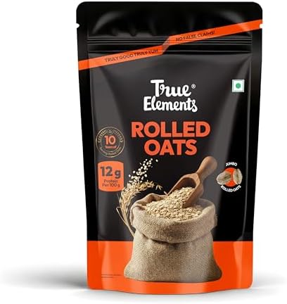 True Elements Rolled Oats 1.2kg - Wholegrain High Fibre, High protein Oats