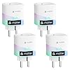 Meross Matter Prise Connectée 16A WiFi, Suivi de Consommation, Compatible Apple Home, Alexa et Google Home, Économie d’Énergie et Commande Vocale (4-Pack)