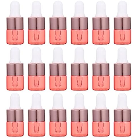 Beavorty 20Pcs 1ML Glass Dropper Bottles Essential Oil Dropping Bottles Cosmetic Liquid Bottles Mini Essential Oils Sample Dropper Bottles with Glass Eye Droppers for Essential Oil Sampling (1ML) Cover